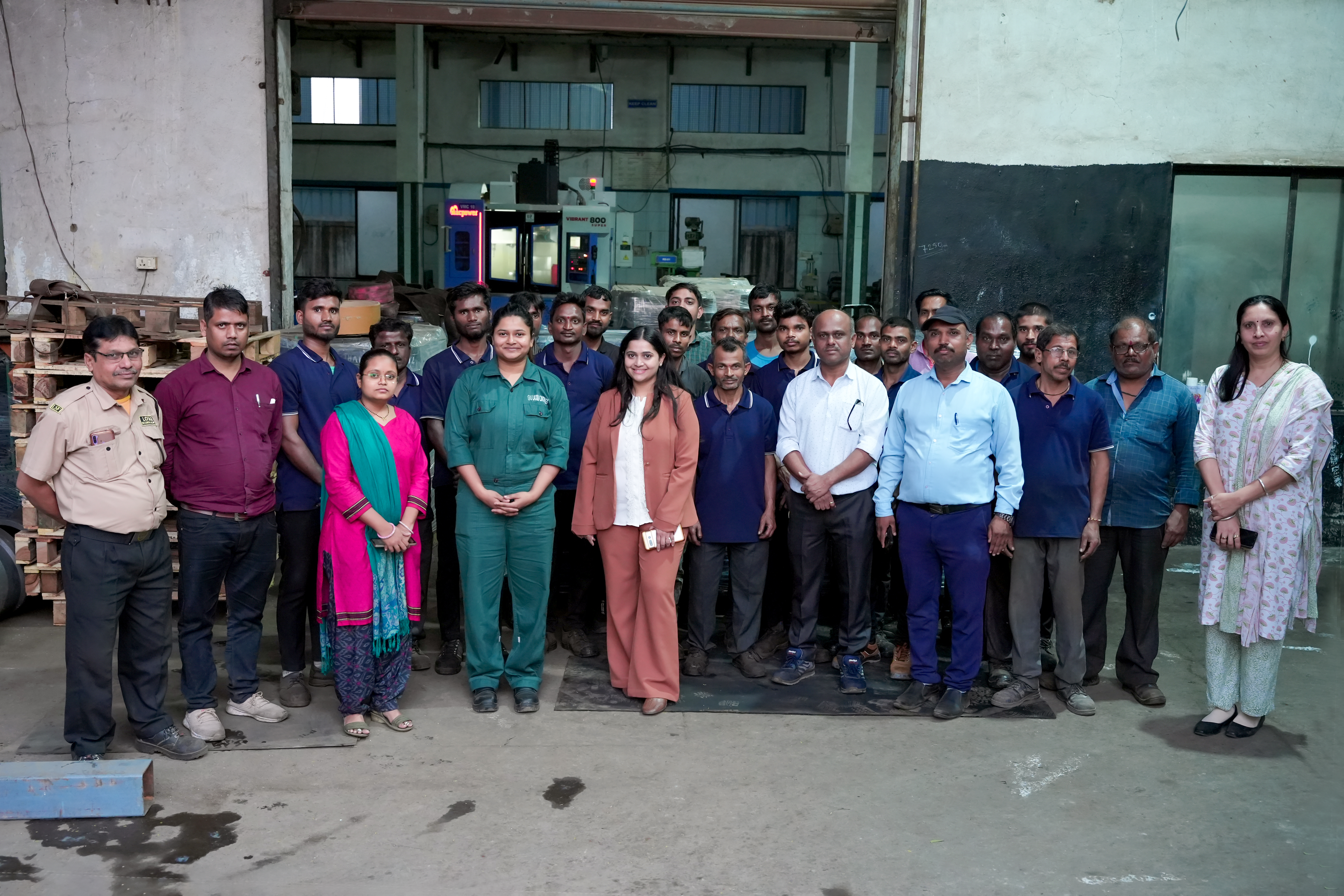 Ashmira Swar, Managing Director of Gaj Laxmi Castings Pvt. Ltd., with the team